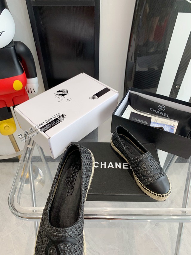 Chanel香奈兒漁夫鞋專櫃最新顏色漁夫鞋草編鞋 dx3220